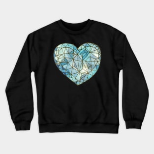 Heart of Glass Crystal Gemstone Jewel {Blue/Black} Crewneck Sweatshirt